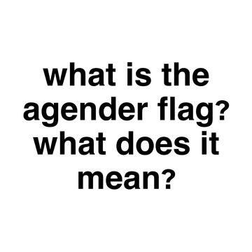 what is the agender flag and what does it mean?